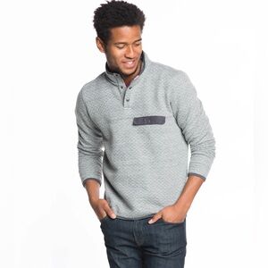 Marine Layer Corbet Quilted Pullover Charcoal